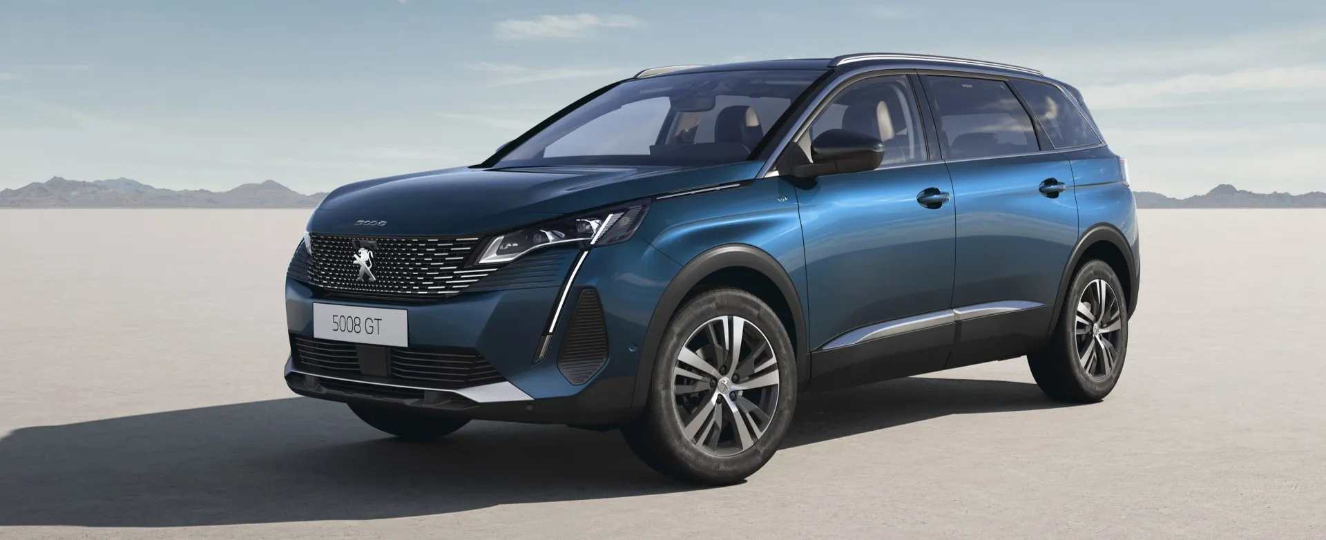 Peugeot 5008 GT azul metalizado, SUV mediano de siete plazas