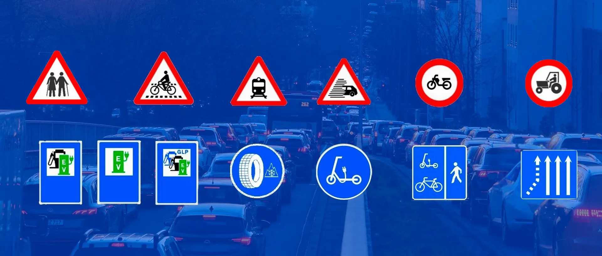 Señales de tráfico actualizadas: advertencia, obligación y prohibición para vehículos