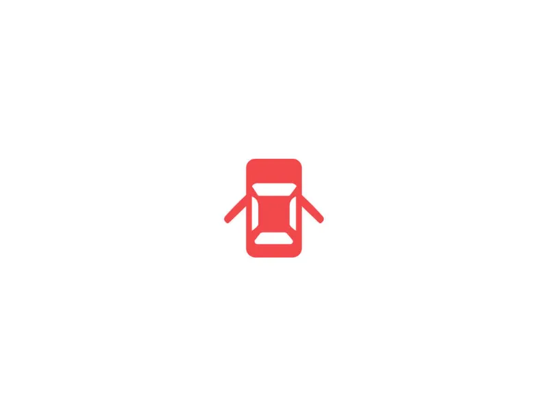 Icono rojo de testigo luminoso que indica puertas abiertas en el coche