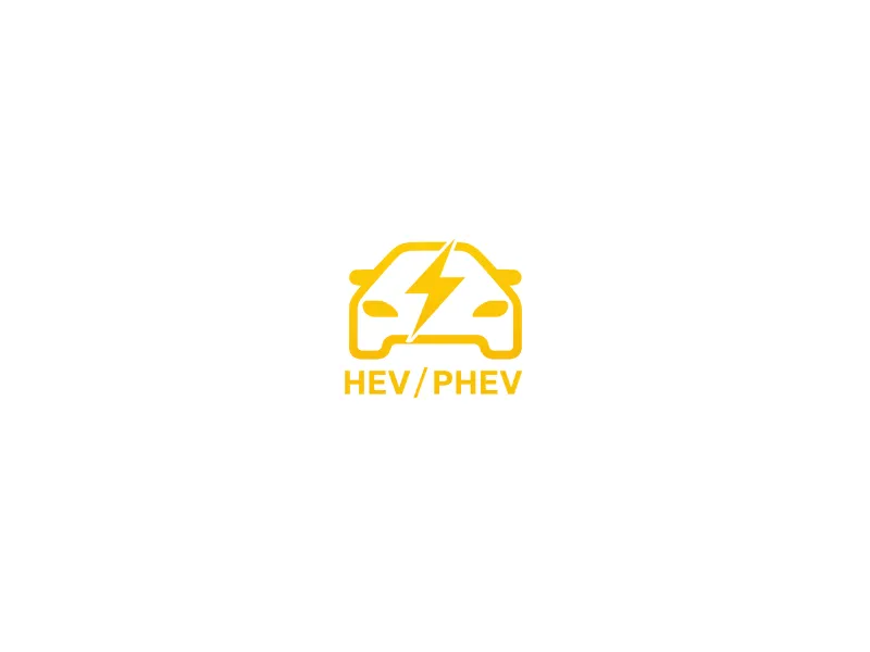 Testigo luminoso de vehículo híbrido eléctrico HEV PHEV en color amarillo
