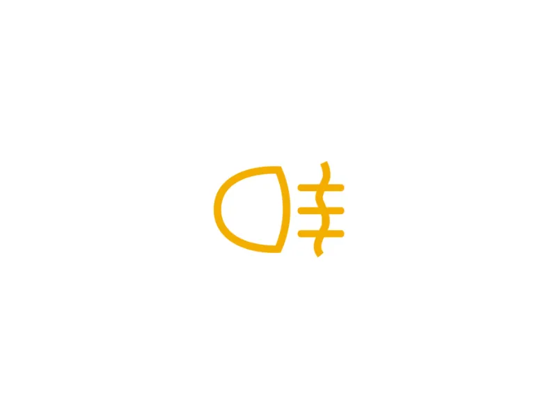 Testigo luminoso amarillo de luces antiniebla delanteras del coche