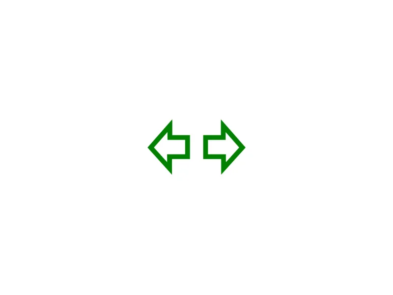 Icono de flecha izquierda y derecha para indicar cambio de carril o giro