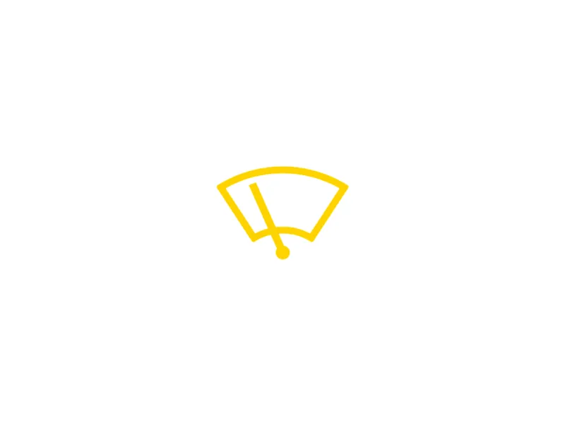 Testigo luminoso amarillo del limpiaparabrisas en el tablero del coche